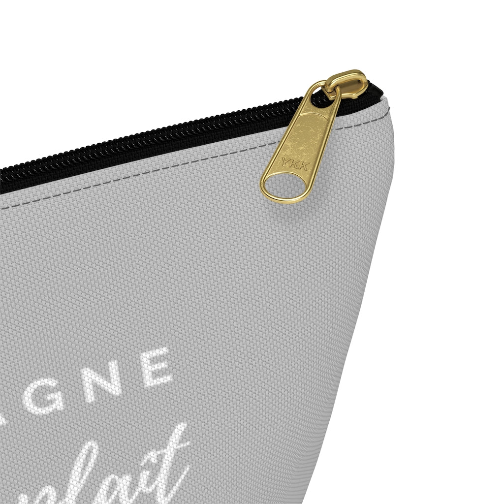 S'il Vous Plaît - Light Grey Accessory Pouch w T-bottom - Bubbles Make Me Happy