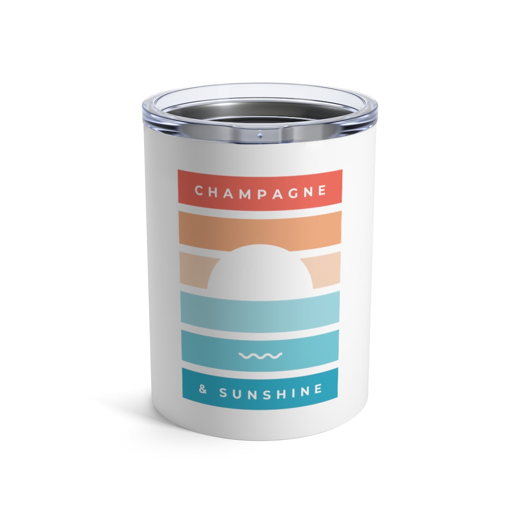 Beach - White Tumbler 10oz - Bubbles Make Me Happy