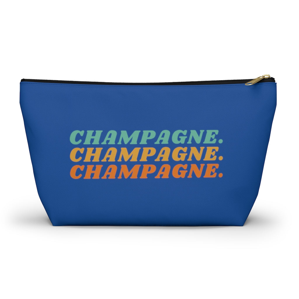 Champagne - Accessory Pouch w T-bottom - Bubbles Make Me Happy