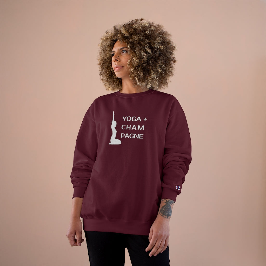 Yoga Pose - Champion Unisex Sweatshirt - Bubbles Make Me Happy