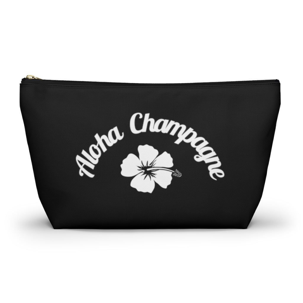 Aloha - Black Accessory Pouch w T-bottom - Bubbles Make Me Happy