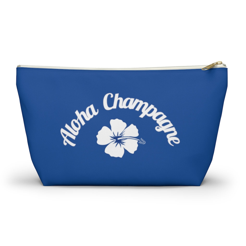 Aloha - Deep Blue Accessory Pouch w T-bottom - Bubbles Make Me Happy