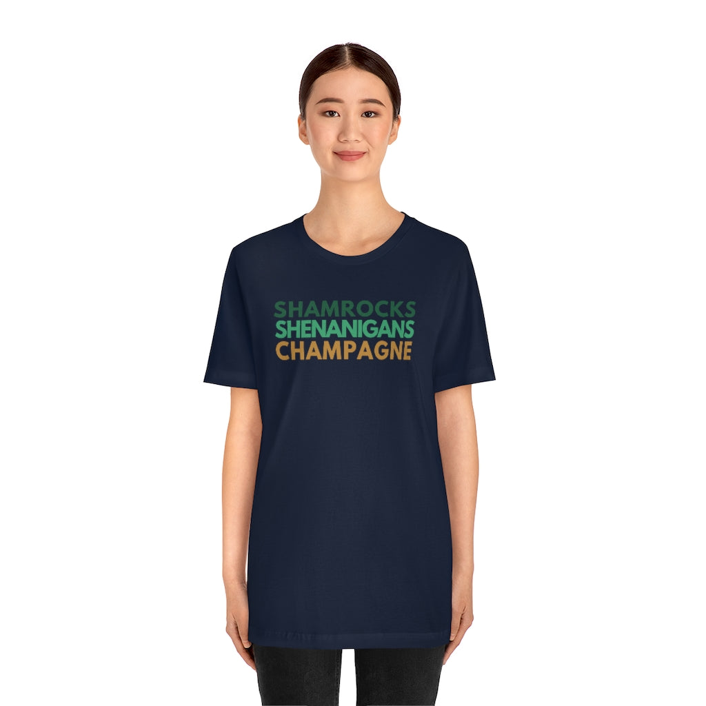 Shamrocks - Unisex Jersey Short Sleeve Tee - Bubbles Make Me Happy