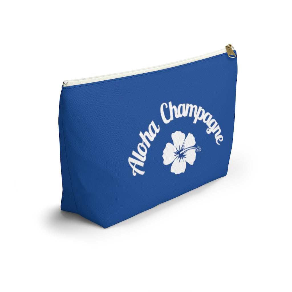 Aloha - Deep Blue Accessory Pouch w T-bottom - Bubbles Make Me Happy