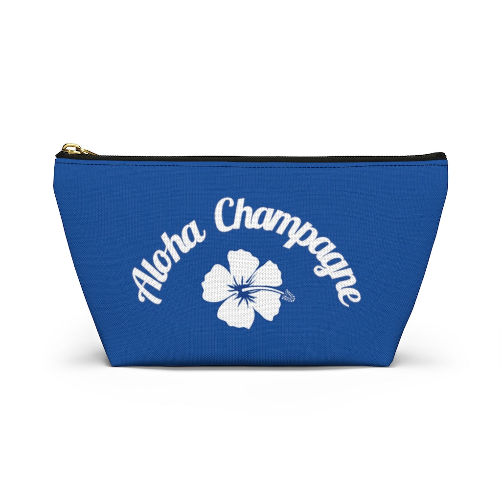Aloha - Deep Blue Accessory Pouch w T-bottom - Bubbles Make Me Happy