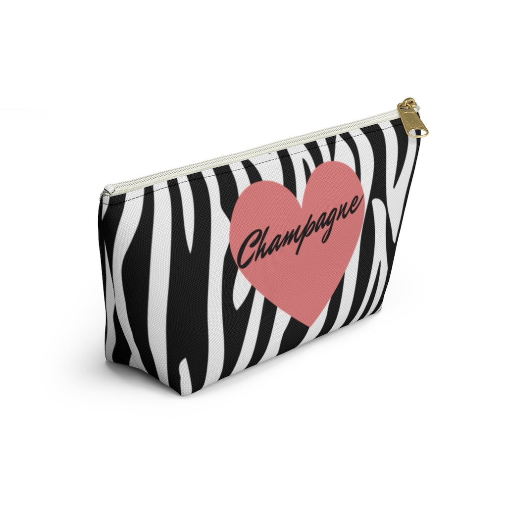 Zebra - Accessory Pouch w T-bottom - Bubbles Make Me Happy