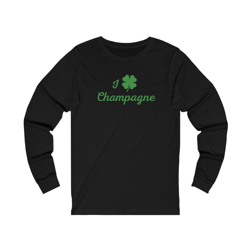 Shamrock Love - Unisex Jersey Long Sleeve Tee - Bubbles Make Me Happy