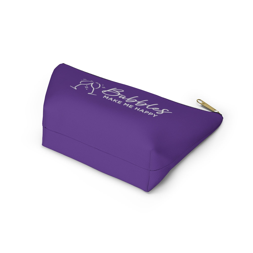 Bubbles - Deep Violet Accessory Pouch w T-bottom - Bubbles Make Me Happy
