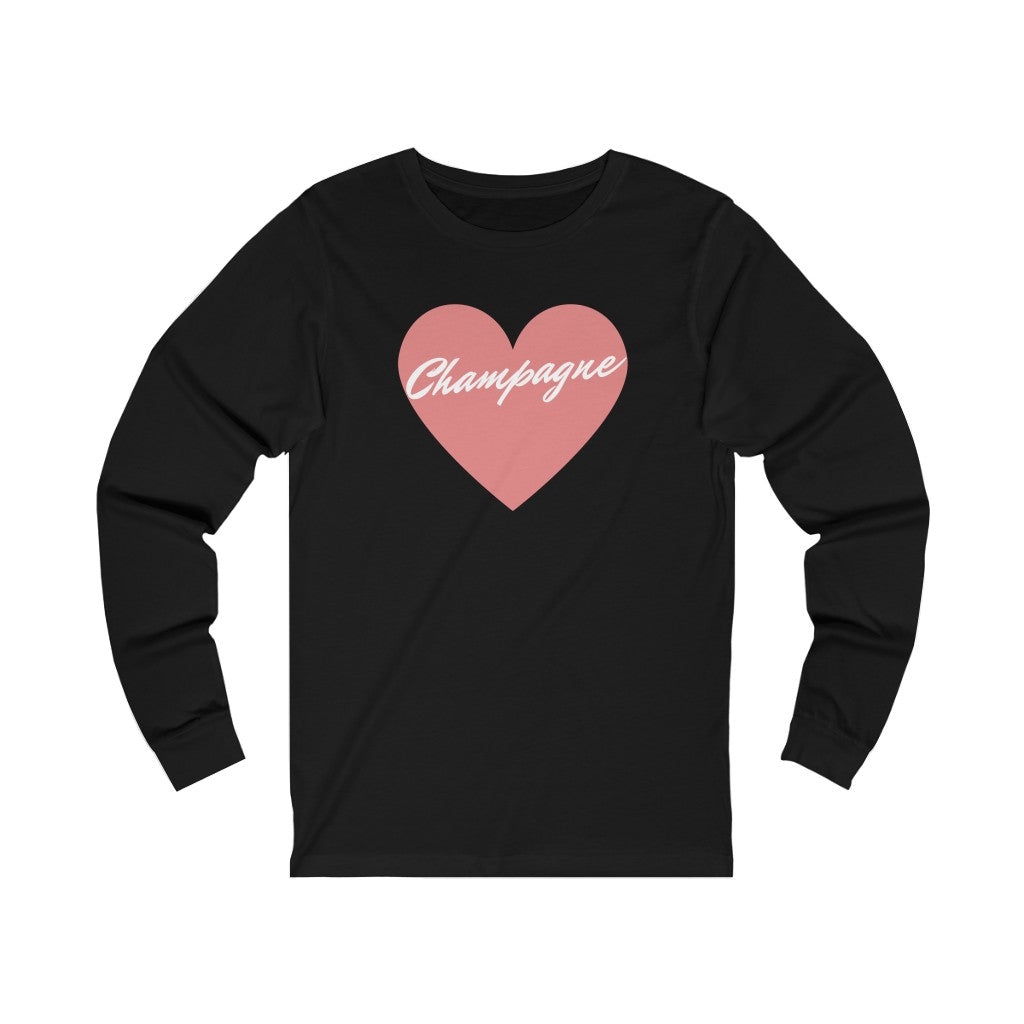 Heart - Unisex Jersey Long Sleeve Tee - Bubbles Make Me Happy