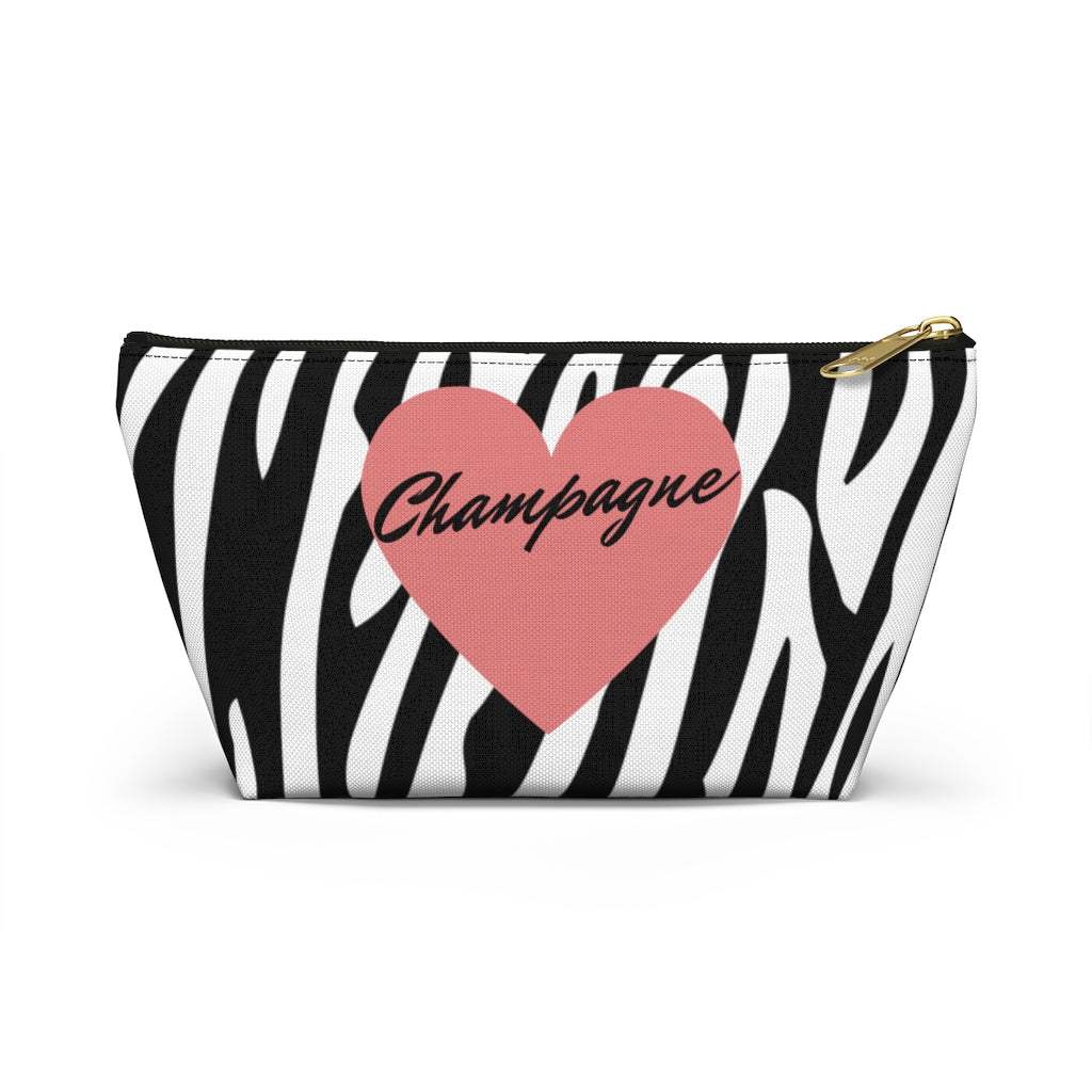 Zebra - Accessory Pouch w T-bottom - Bubbles Make Me Happy