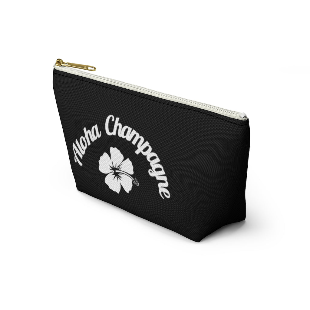 Aloha - Black Accessory Pouch w T-bottom - Bubbles Make Me Happy