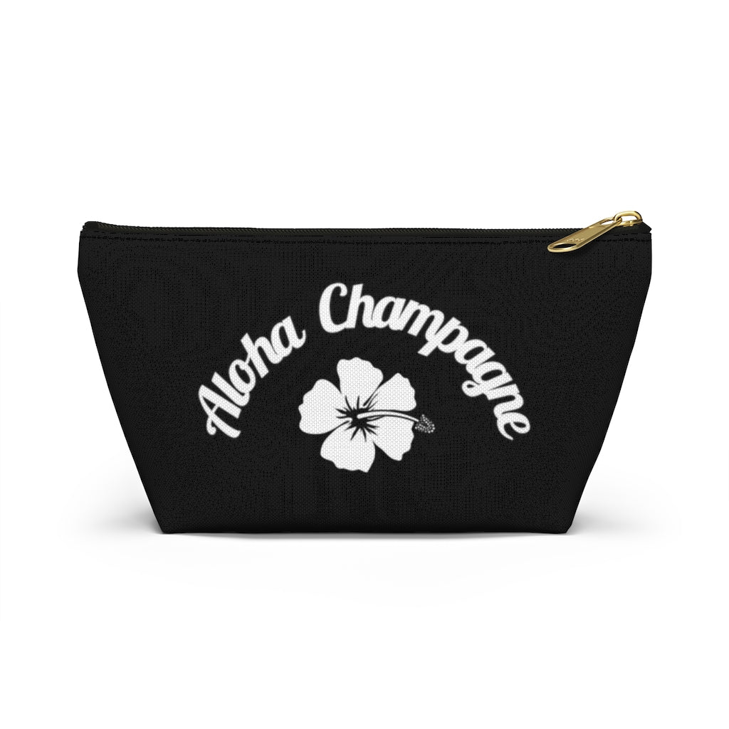 Aloha - Black Accessory Pouch w T-bottom - Bubbles Make Me Happy