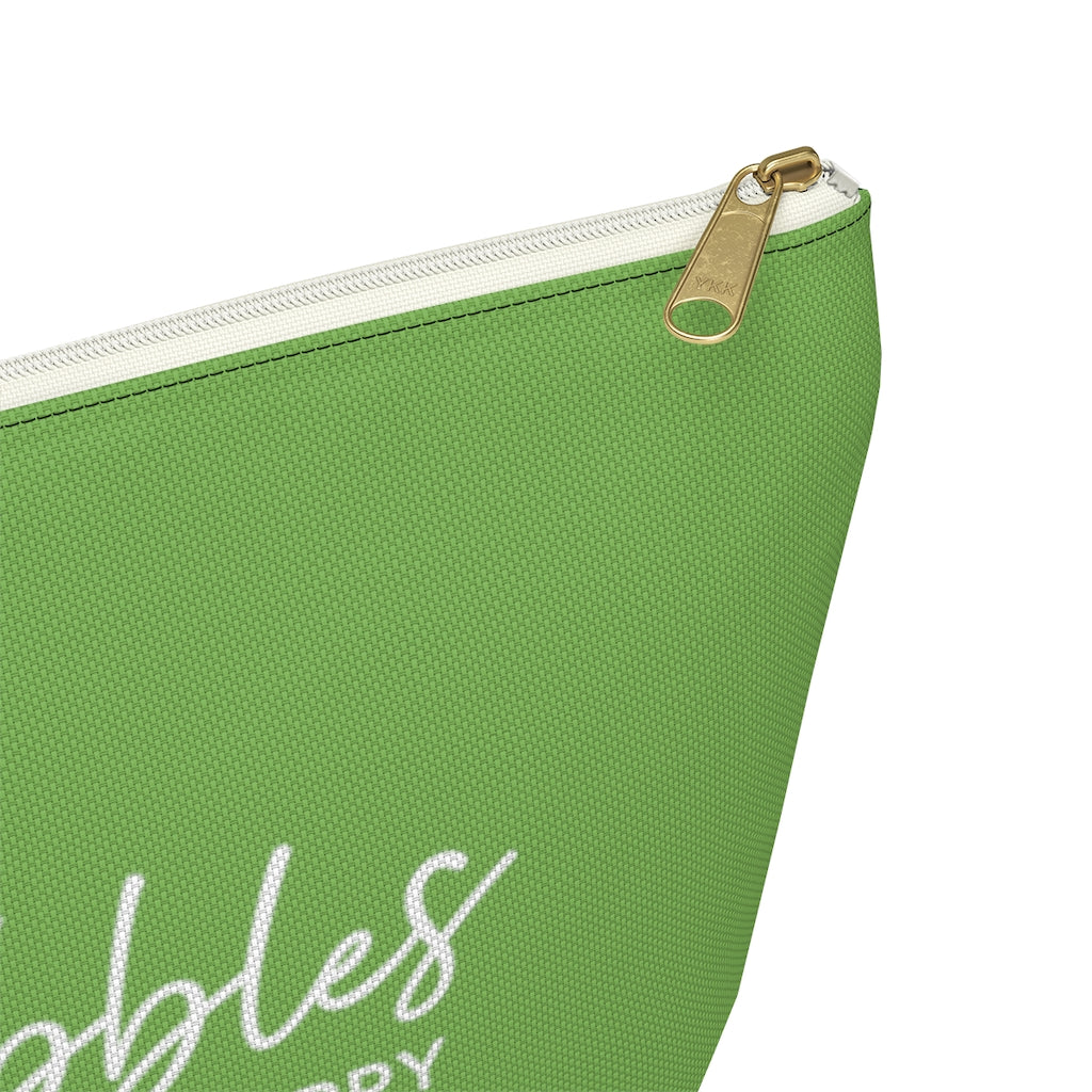 Bubbles - Apple Green Accessory Pouch w T-bottom - Bubbles Make Me Happy