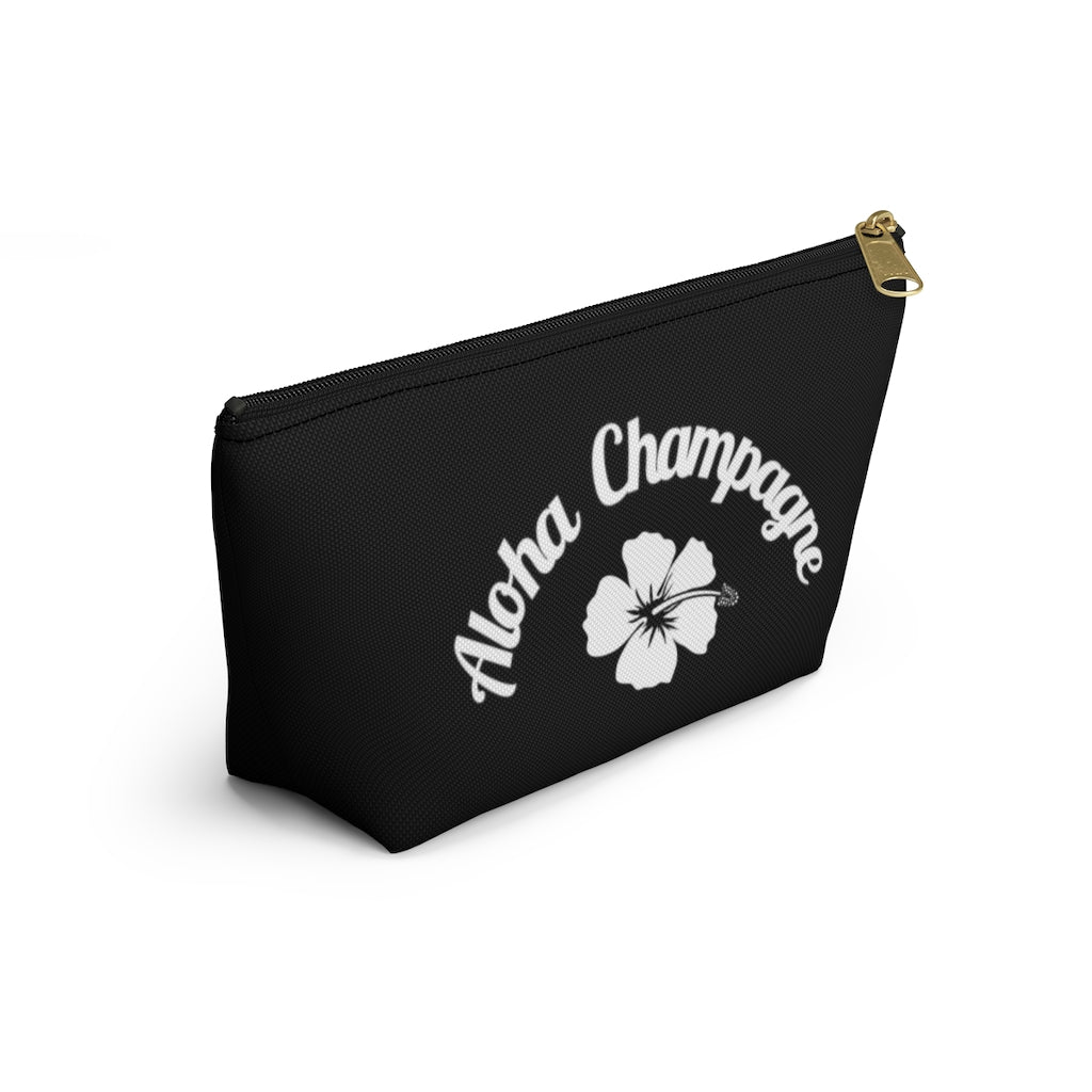 Aloha - Black Accessory Pouch w T-bottom - Bubbles Make Me Happy