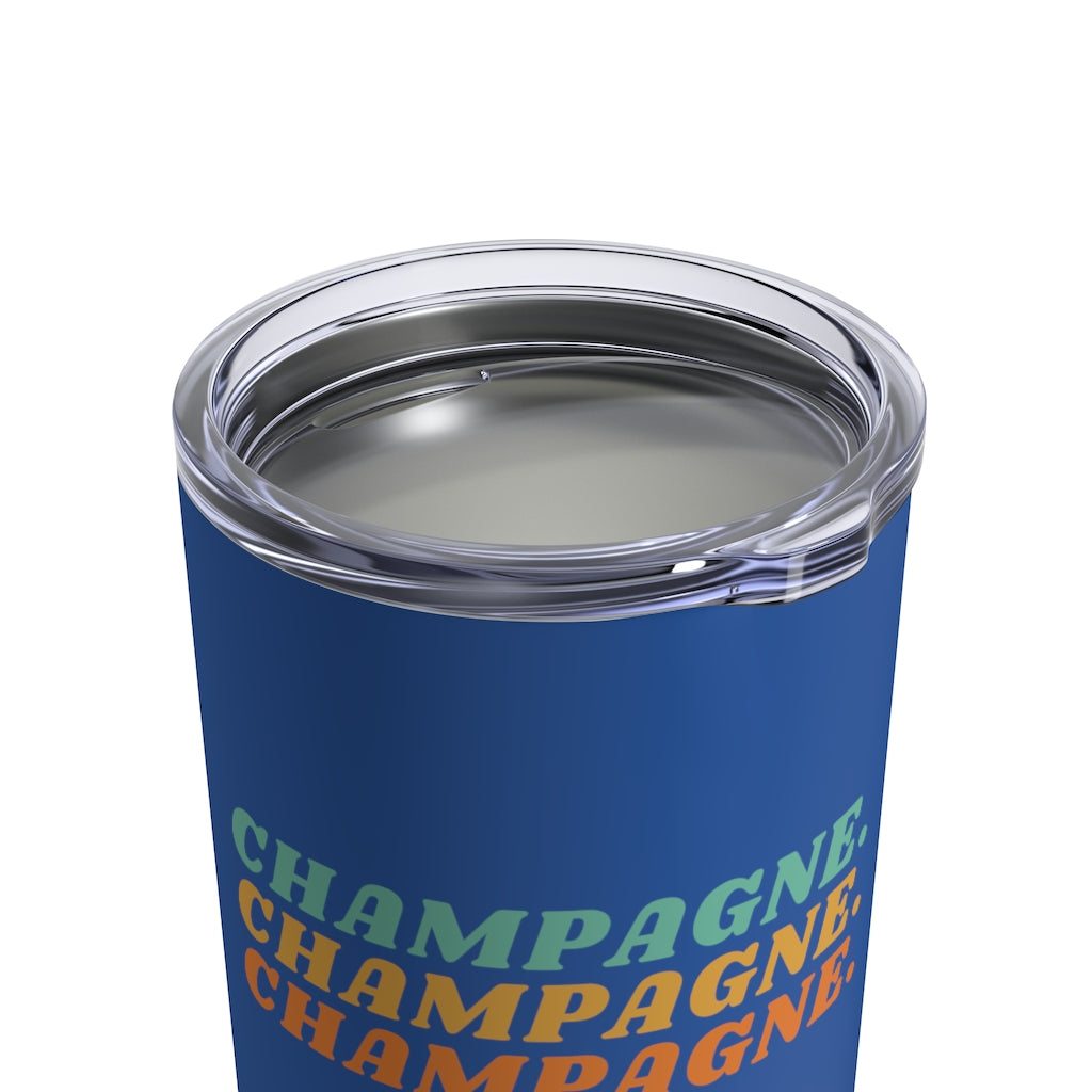 Champagne - Deep Blue Tumbler 10oz - Bubbles Make Me Happy