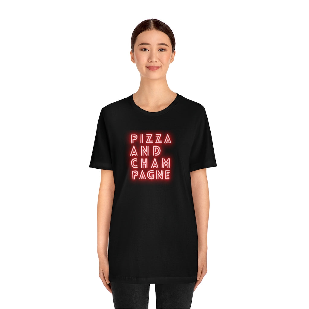Pizza - Unisex Jersey Short Sleeve Tee - Bubbles Make Me Happy