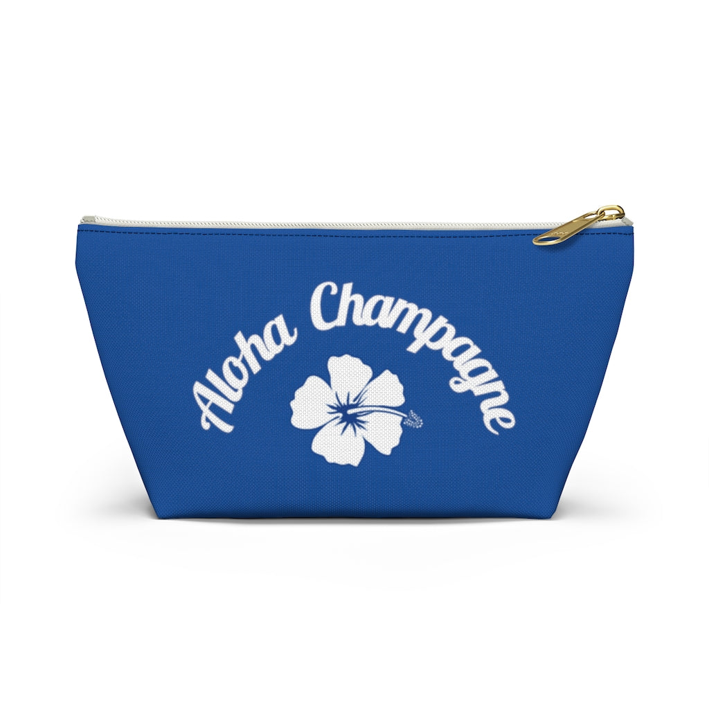 Aloha - Deep Blue Accessory Pouch w T-bottom - Bubbles Make Me Happy