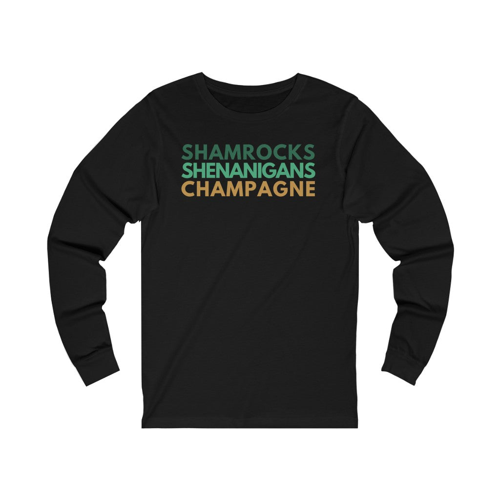 Shamrocks - Unisex Jersey Long Sleeve Tee - Bubbles Make Me Happy