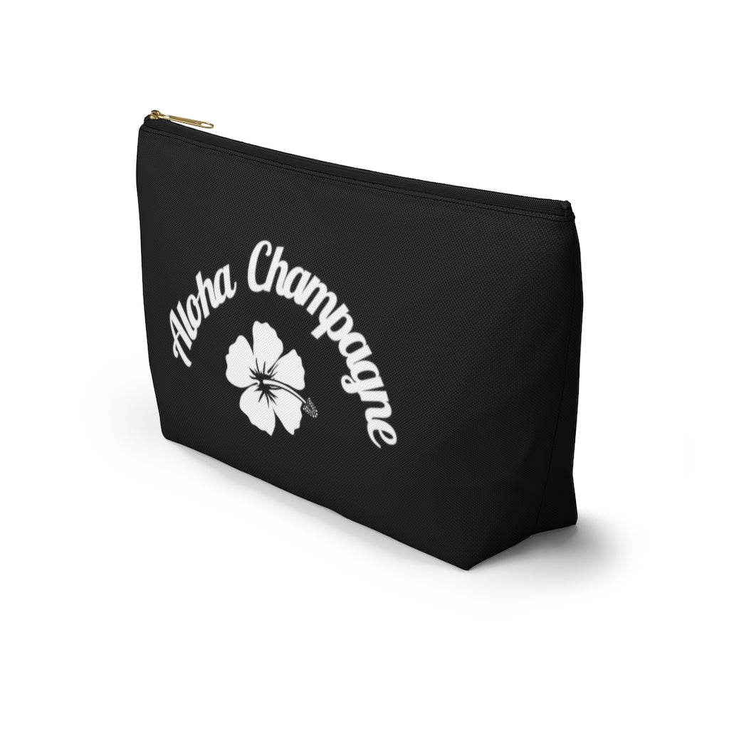 Aloha - Black Accessory Pouch w T-bottom - Bubbles Make Me Happy