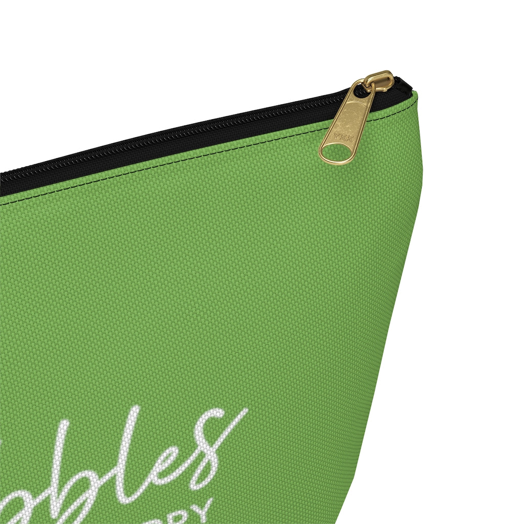Bubbles - Apple Green Accessory Pouch w T-bottom - Bubbles Make Me Happy