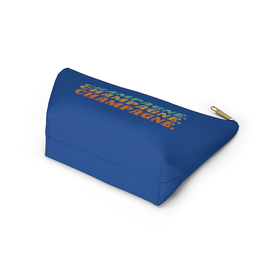 Champagne - Accessory Pouch w T-bottom - Bubbles Make Me Happy