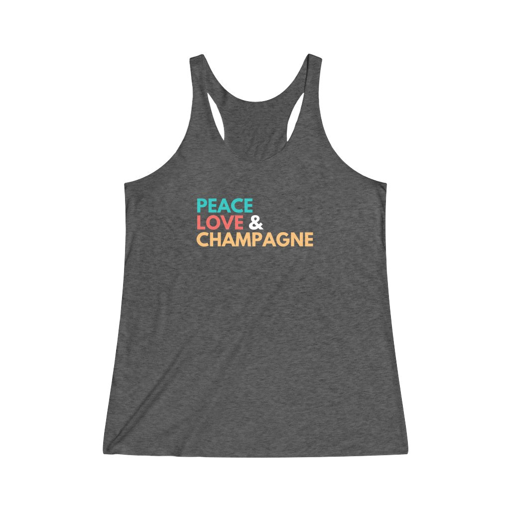 Peace - Women's Tri-Blend Racerback Tank - Bubbles Make Me Happy