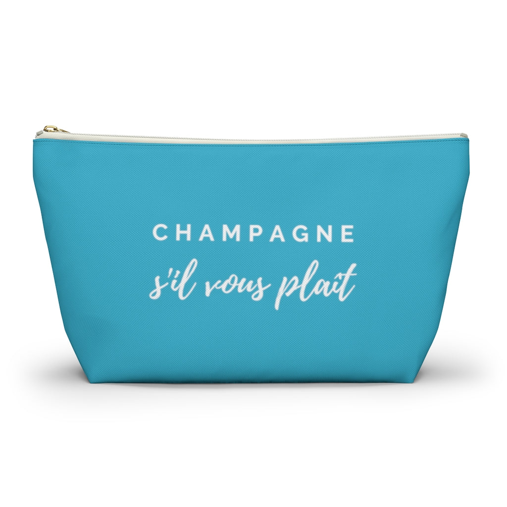 S'il Vous Plaît - Aqua Accessory Pouch w T-bottom - Bubbles Make Me Happy