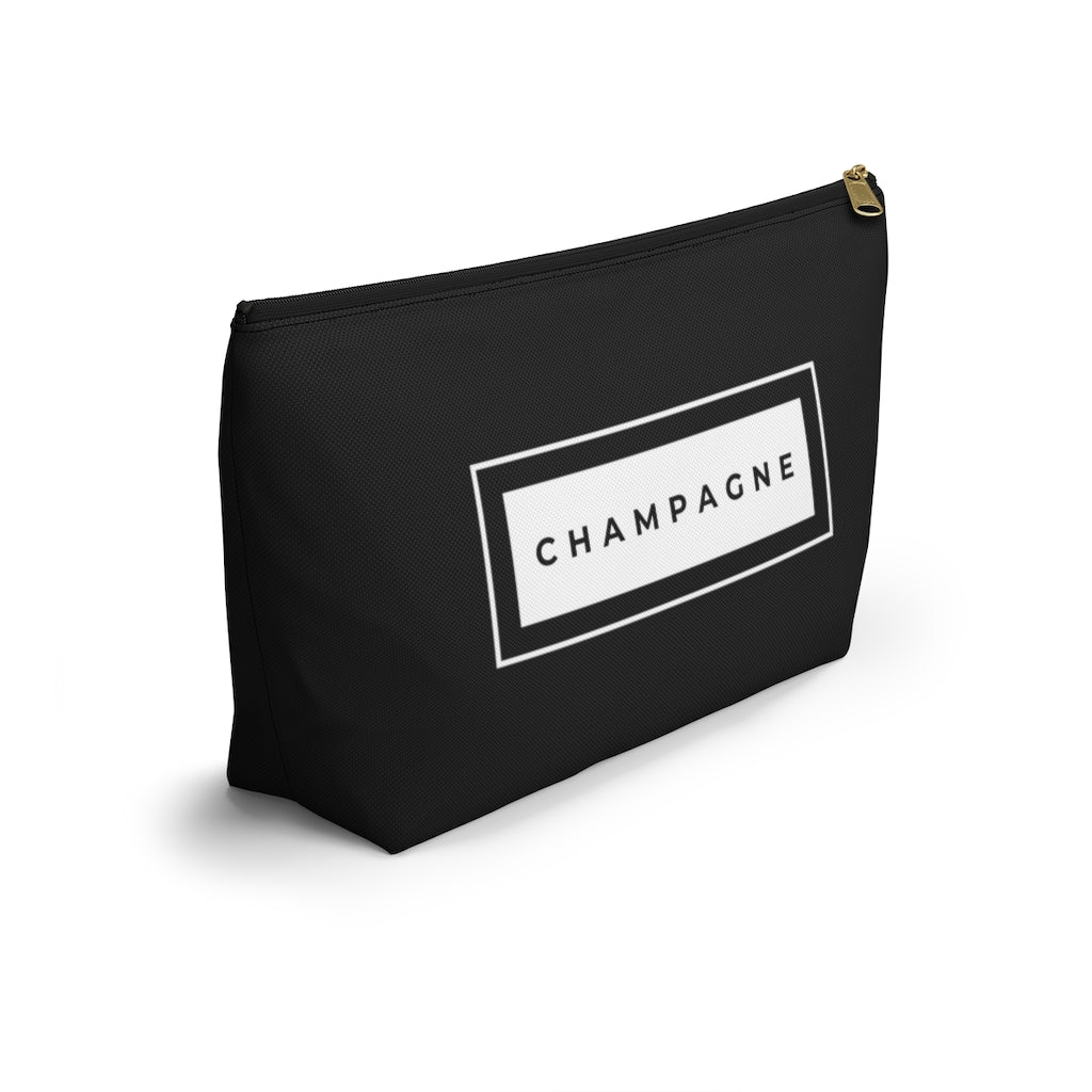 Champagne Classic - Accessory Pouch w T-bottom - Bubbles Make Me Happy