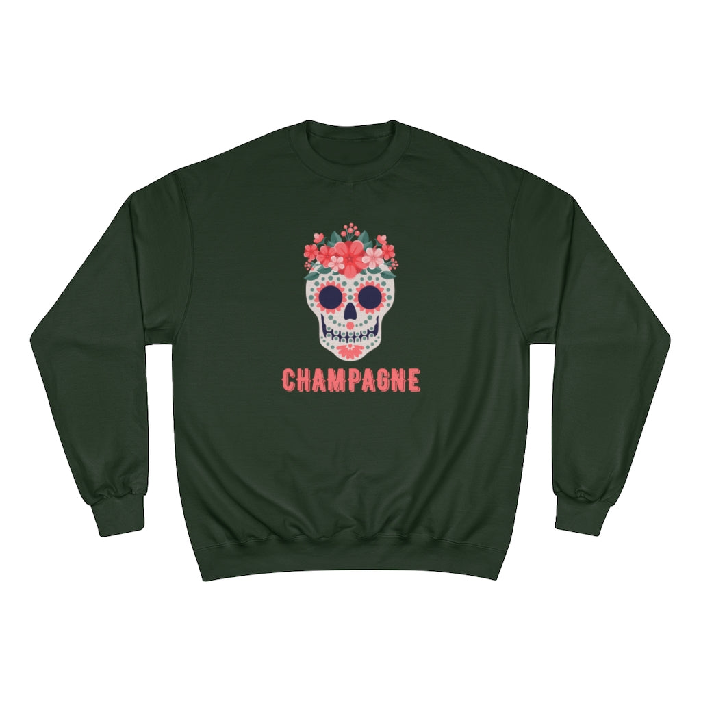 Sugar Skull - Champion Unisex Sweatshirt - Bubbles Make Me Happy