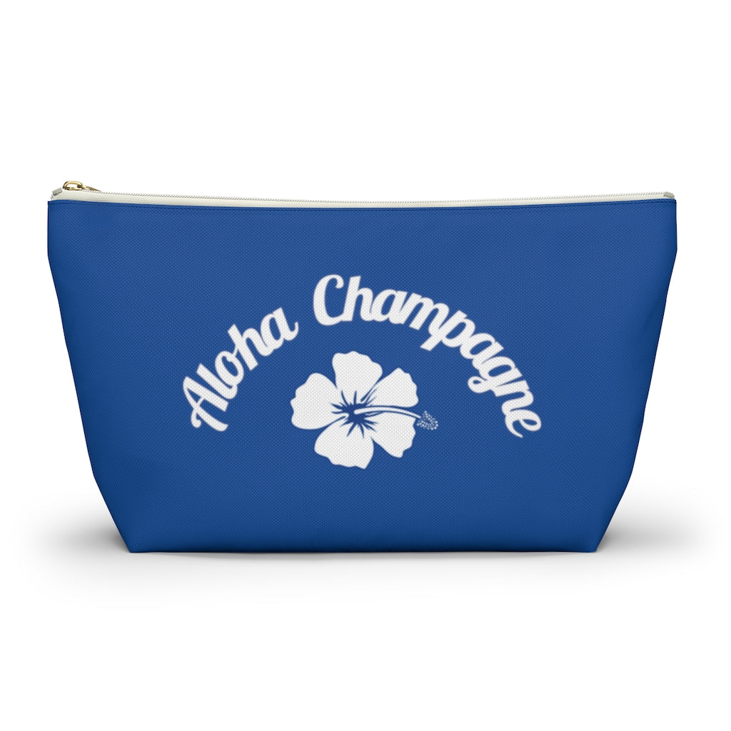 Aloha - Deep Blue Accessory Pouch w T-bottom - Bubbles Make Me Happy