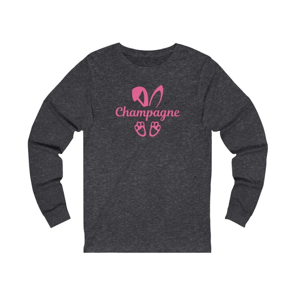 Champagne Bunny - Unisex Jersey Long Sleeve Tee - Bubbles Make Me Happy