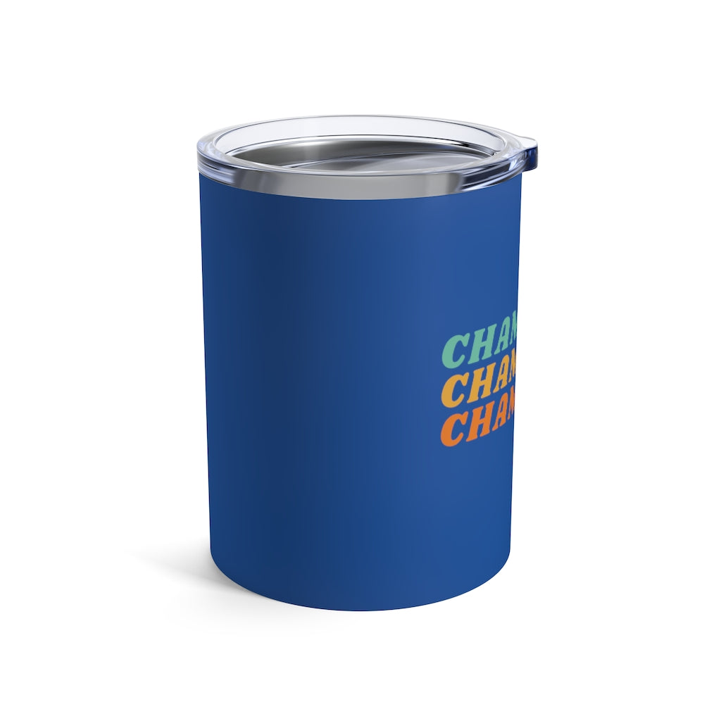 Champagne - Deep Blue Tumbler 10oz - Bubbles Make Me Happy