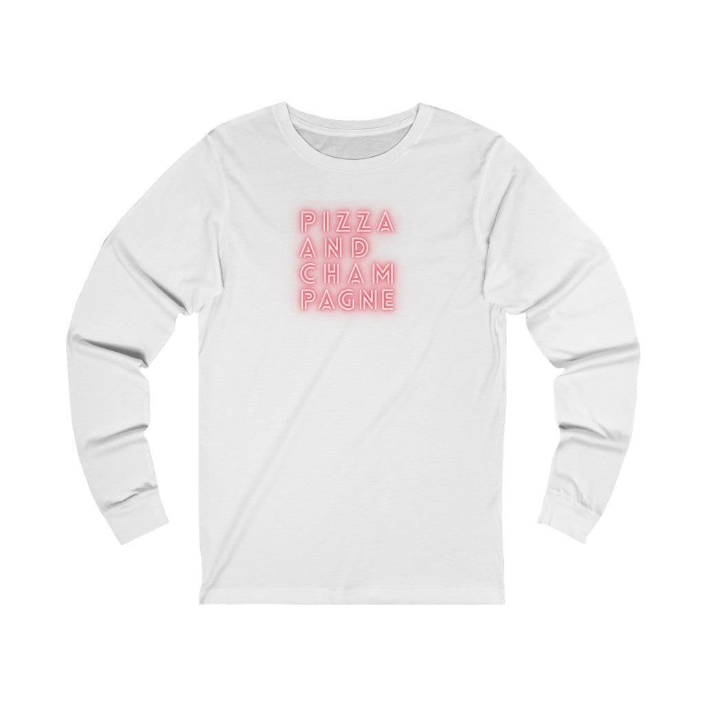 Pizza - Unisex Jersey Long Sleeve Tee - Bubbles Make Me Happy