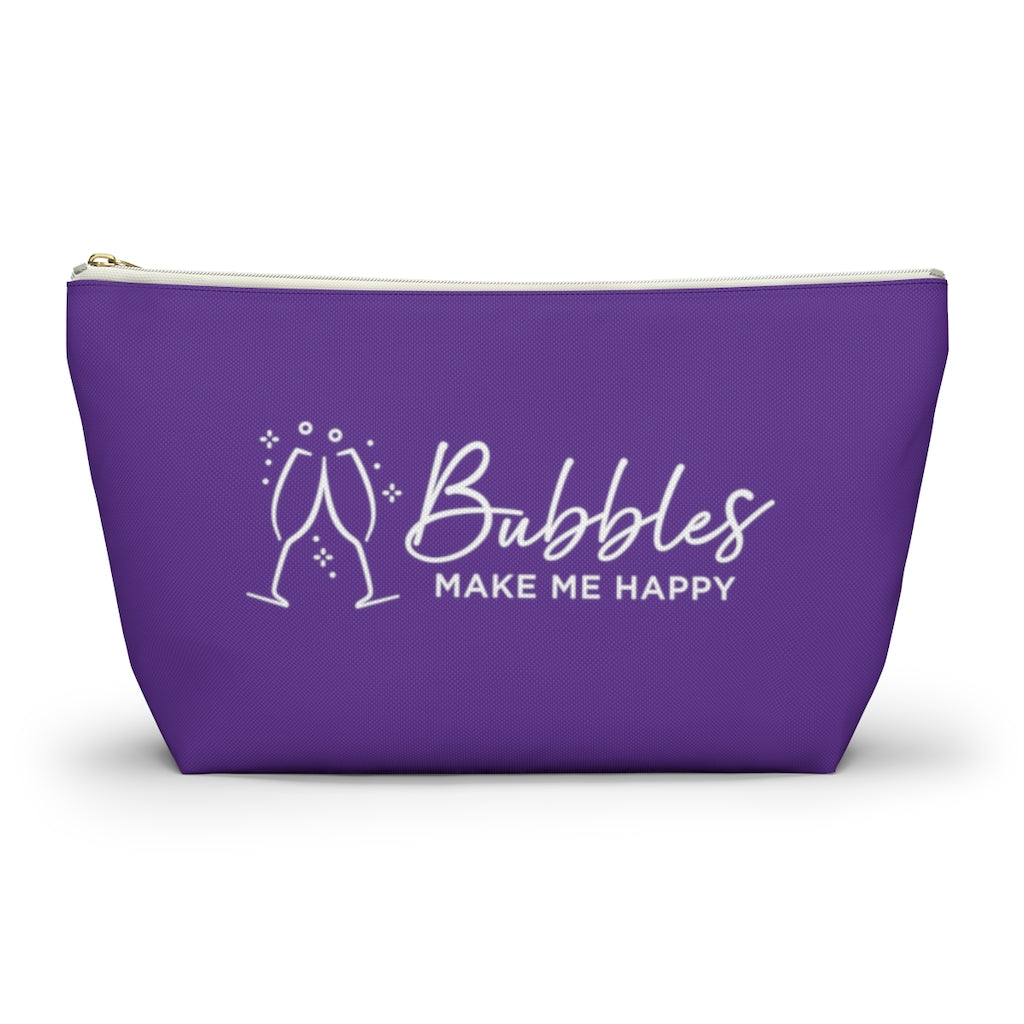 Bubbles - Deep Violet Accessory Pouch w T-bottom - Bubbles Make Me Happy