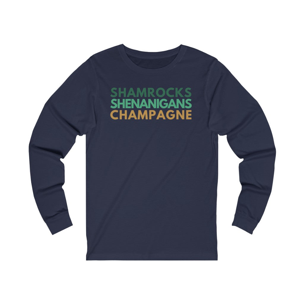 Shamrocks - Unisex Jersey Long Sleeve Tee - Bubbles Make Me Happy
