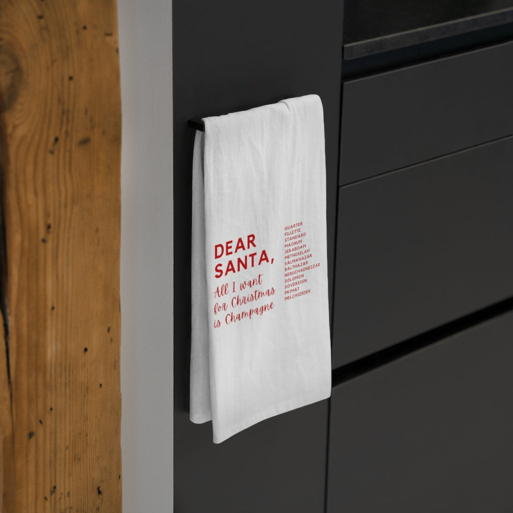 Dear Santa - Tea Towel - Bubbles Make Me Happy