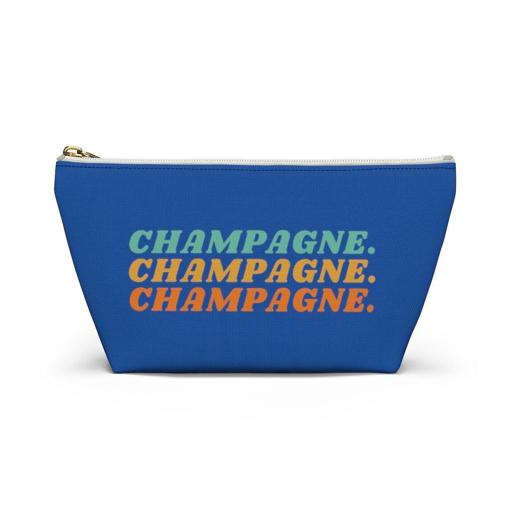Champagne - Accessory Pouch w T-bottom - Bubbles Make Me Happy