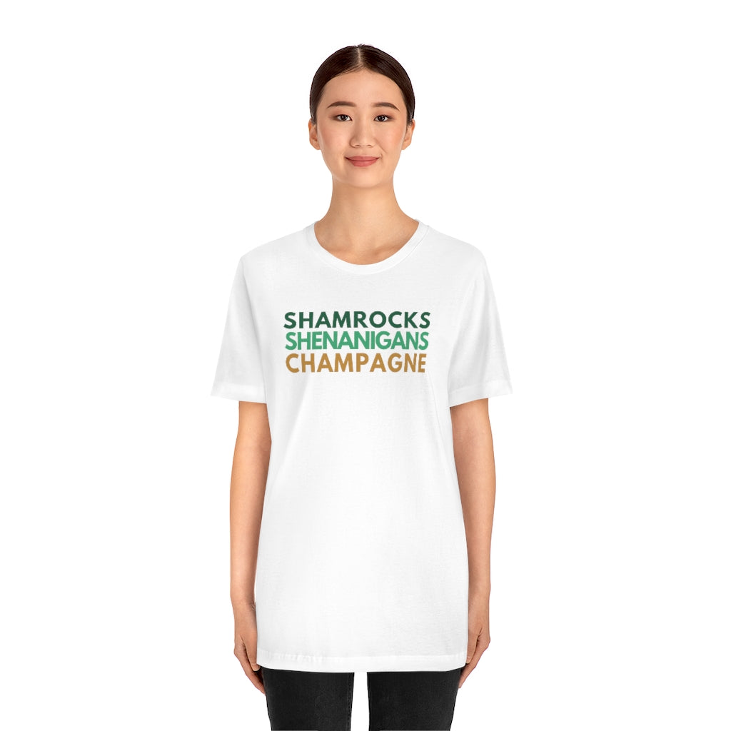 Shamrocks - Unisex Jersey Short Sleeve Tee - Bubbles Make Me Happy