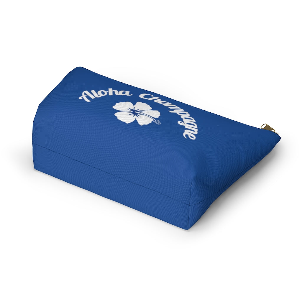 Aloha - Deep Blue Accessory Pouch w T-bottom - Bubbles Make Me Happy
