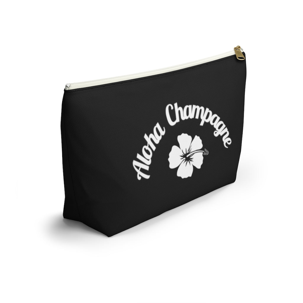 Aloha - Black Accessory Pouch w T-bottom - Bubbles Make Me Happy