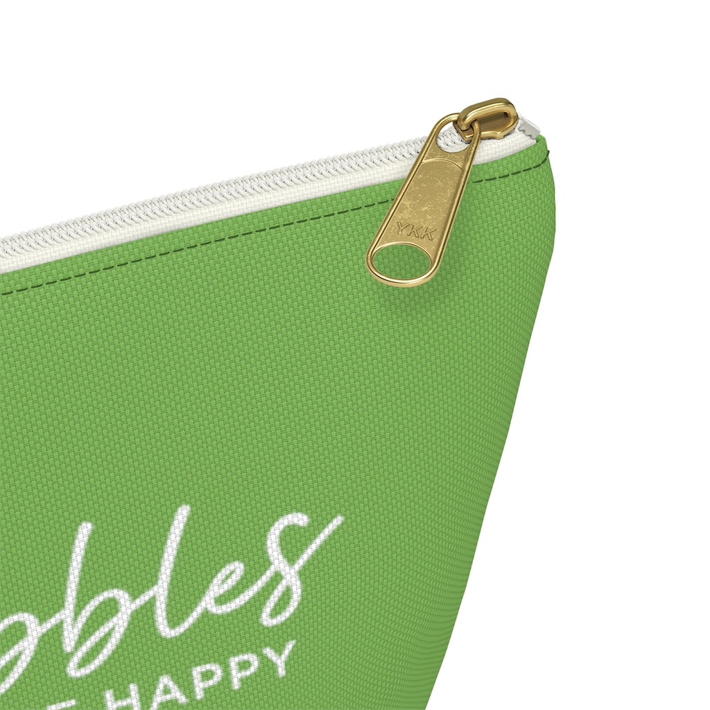 Bubbles - Apple Green Accessory Pouch w T-bottom - Bubbles Make Me Happy
