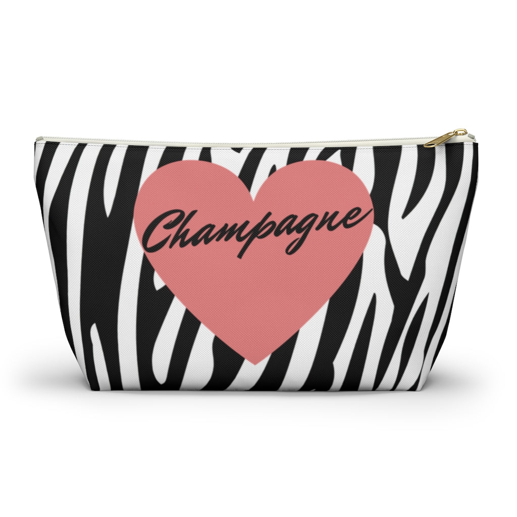 Zebra - Accessory Pouch w T-bottom - Bubbles Make Me Happy