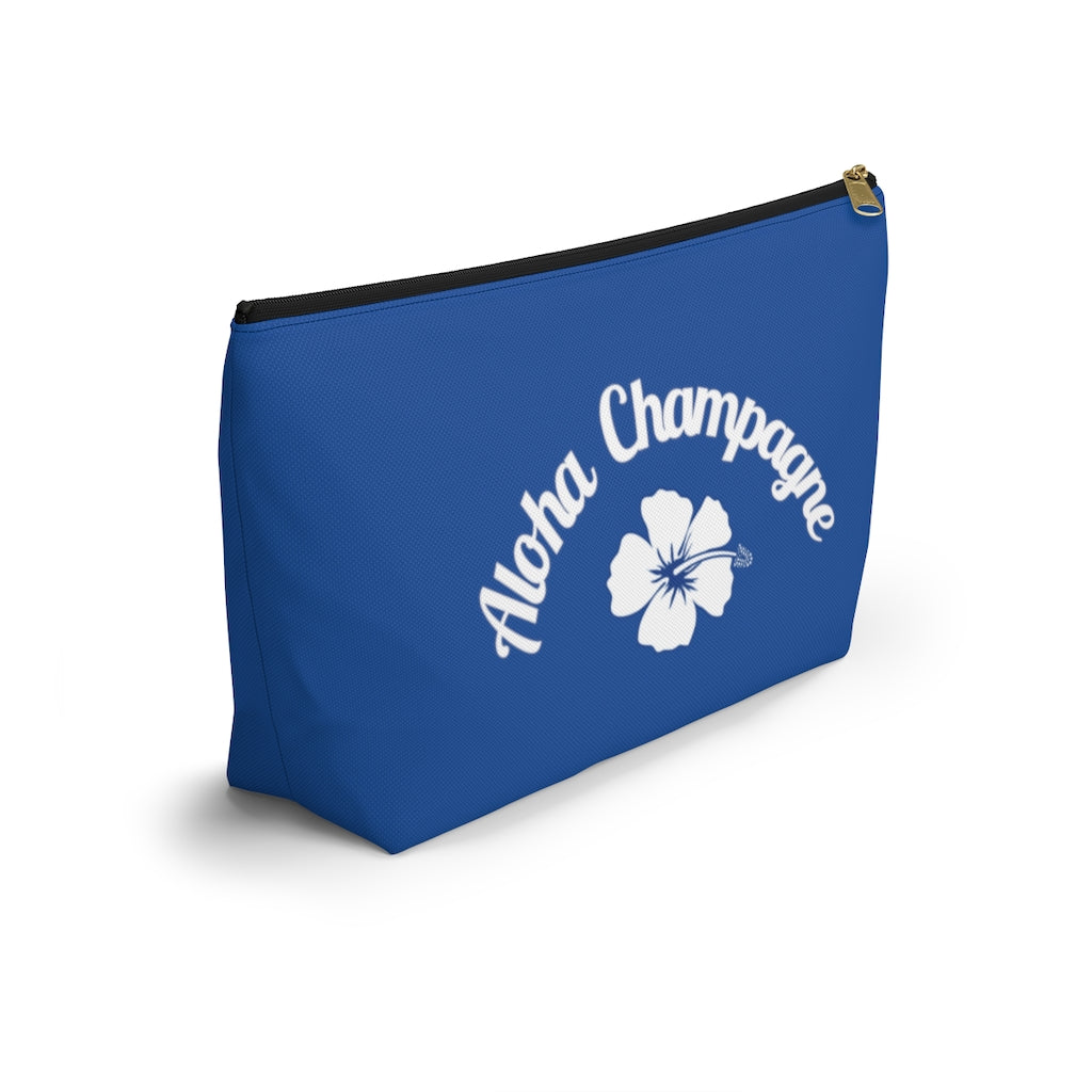 Aloha - Deep Blue Accessory Pouch w T-bottom - Bubbles Make Me Happy