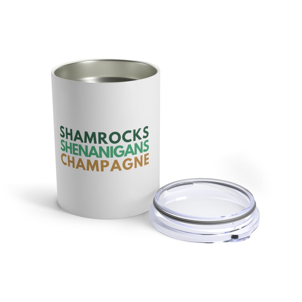 Shamrocks - White Tumbler 10oz - Bubbles Make Me Happy