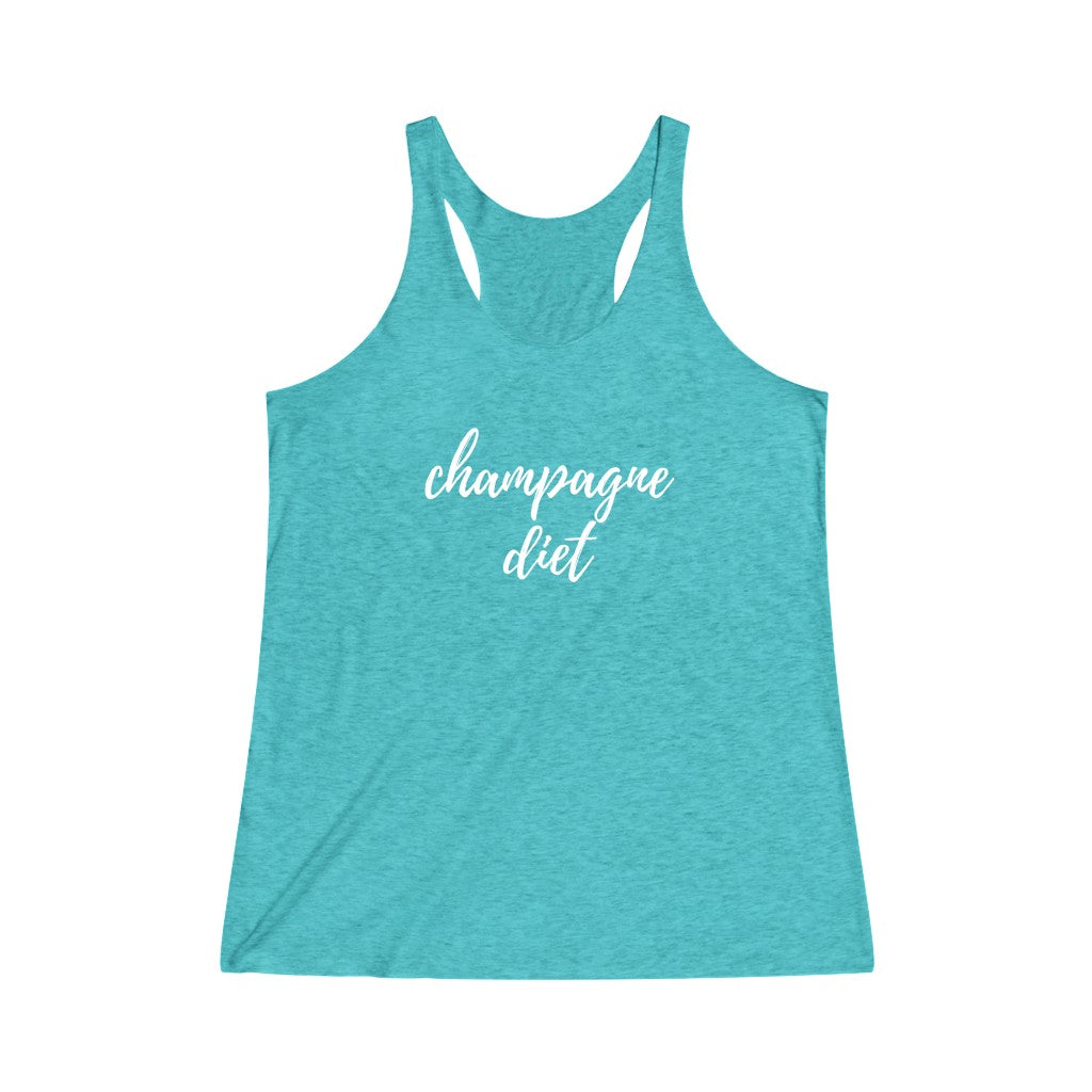 Diet - Women's Tri-Blend Racerback Tank - Bubbles Make Me Happy