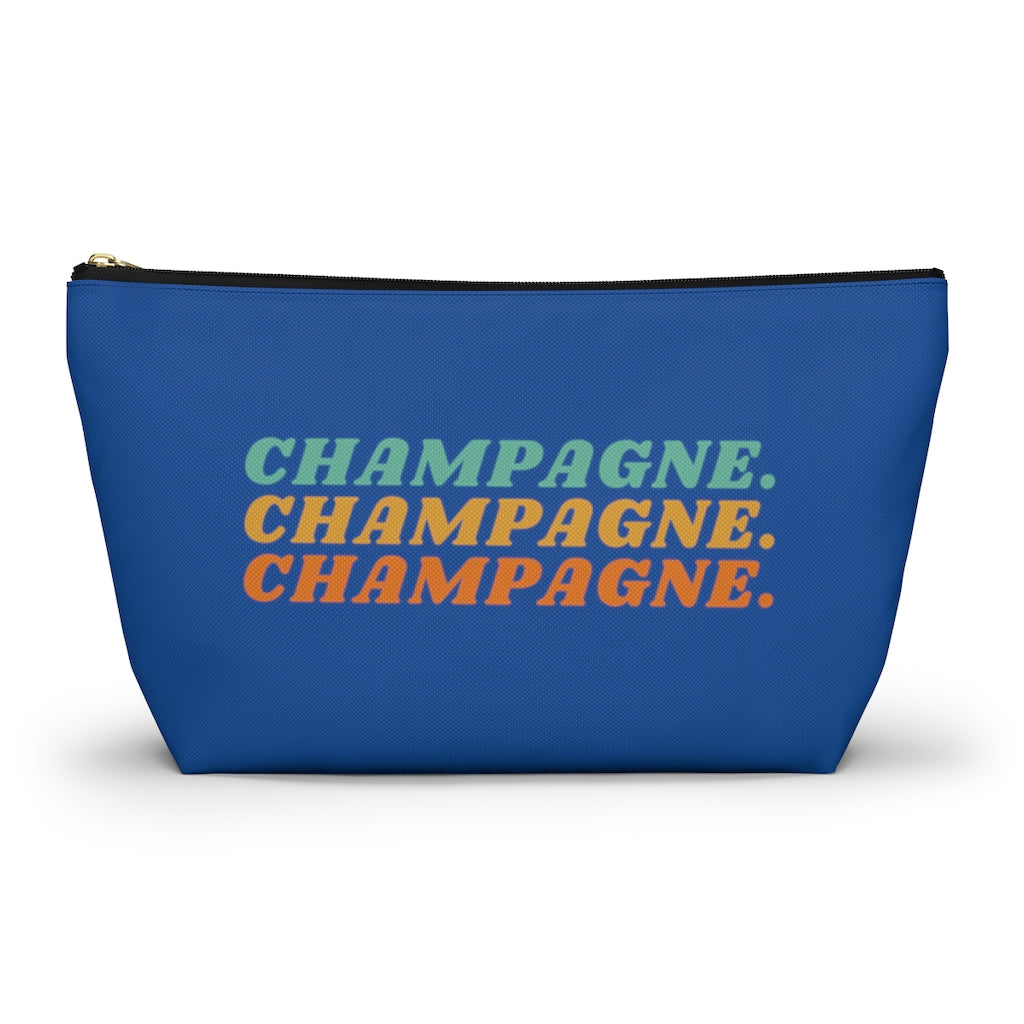 Champagne - Accessory Pouch w T-bottom - Bubbles Make Me Happy