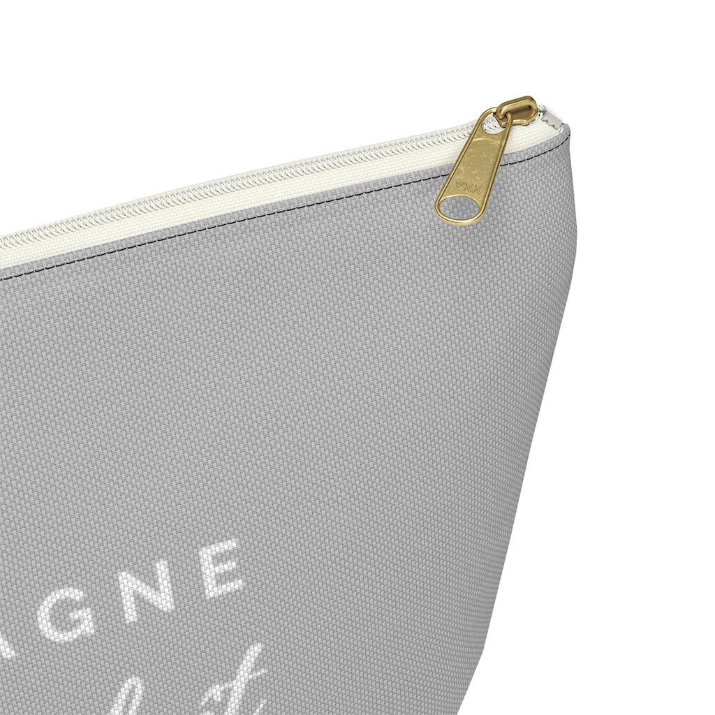 S'il Vous Plaît - Light Grey Accessory Pouch w T-bottom - Bubbles Make Me Happy