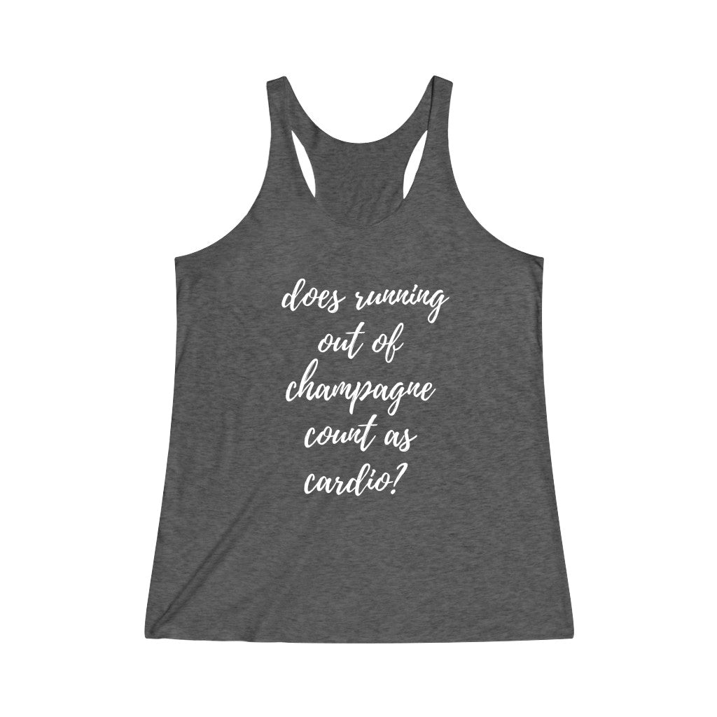 Cardio - Women's Tri-Blend Racerback Tank - Bubbles Make Me Happy