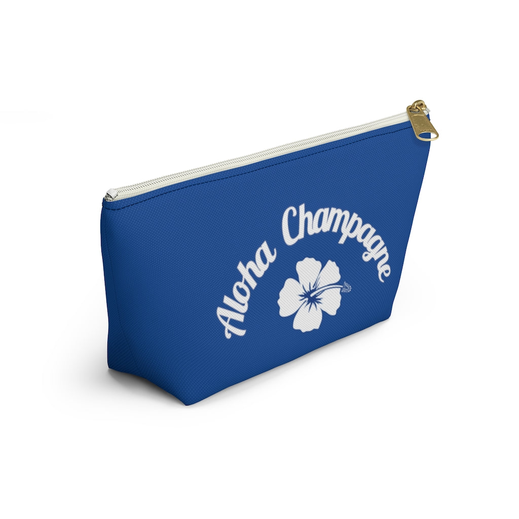 Aloha - Deep Blue Accessory Pouch w T-bottom - Bubbles Make Me Happy