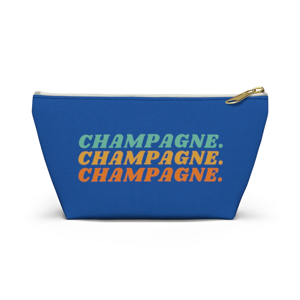 Champagne - Accessory Pouch w T-bottom - Bubbles Make Me Happy